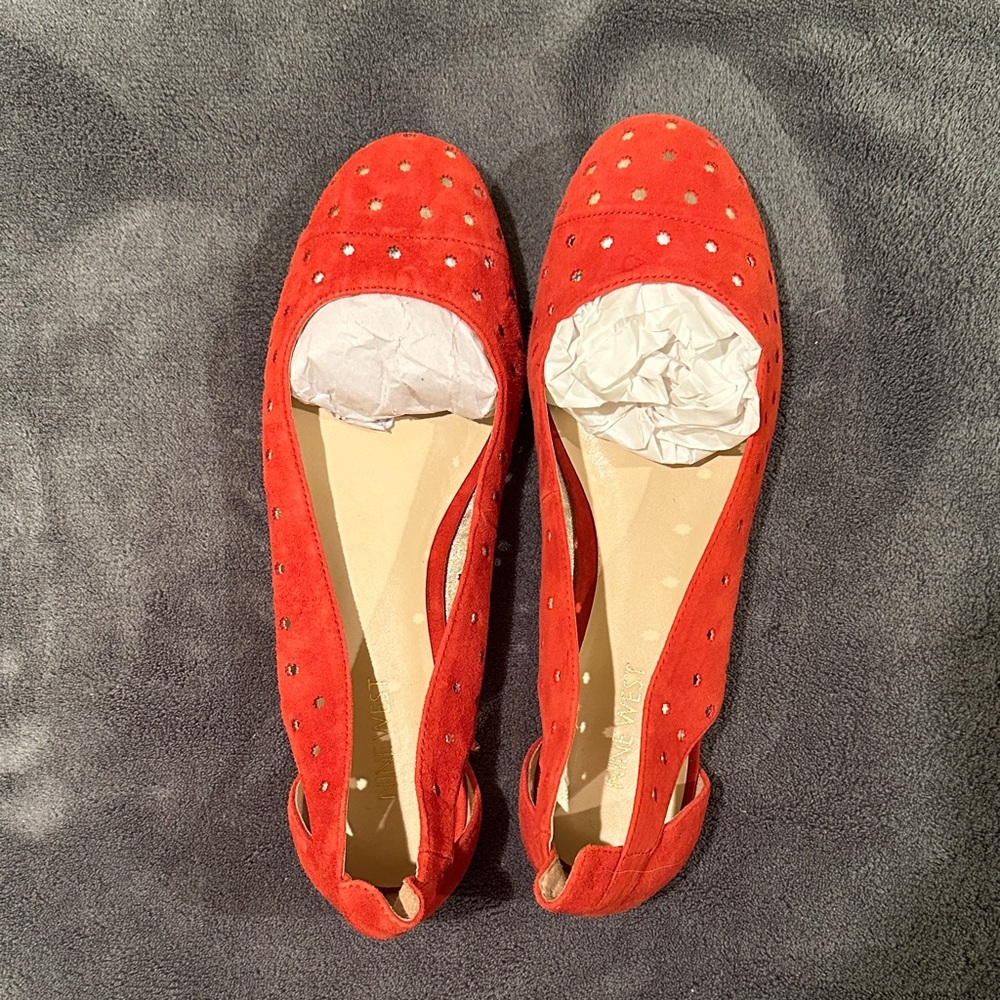 Nine West - Red Suede Women's Flats